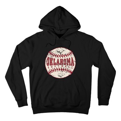 Vintage Oklahoma Softball Ball Hoodie