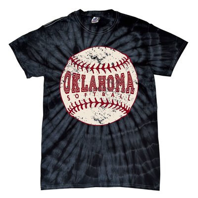 Vintage Oklahoma Softball Ball Tie-Dye T-Shirt