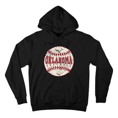 Vintage Oklahoma Softball Ball Tall Hoodie