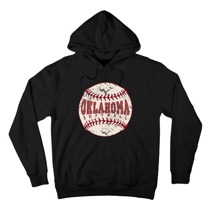 Vintage Oklahoma Softball Ball Tall Hoodie