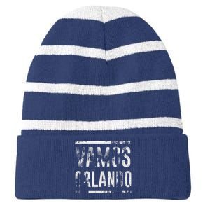 Vamos Orlando Soccer Striped Beanie with Solid Band