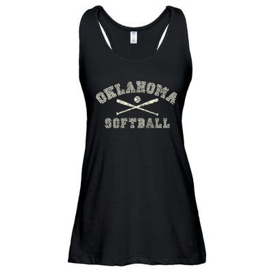 Vintage Oklahoma Softball Gear Ladies Essential Flowy Tank