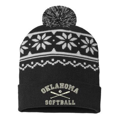 Vintage Oklahoma Softball Gear USA-Made Snowflake Beanie