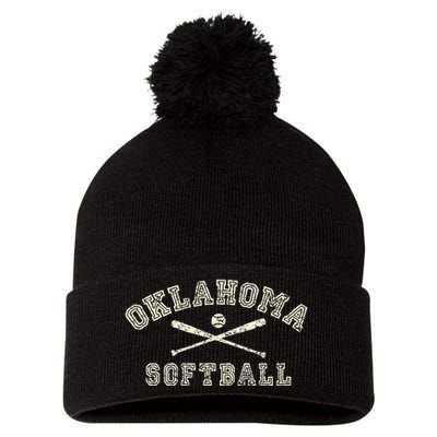 Vintage Oklahoma Softball Gear Pom Pom 12in Knit Beanie