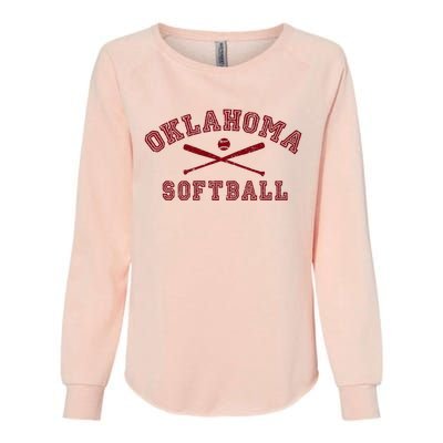 Vintage Oklahoma Softball Gear Womens California Wash Sweatshirt