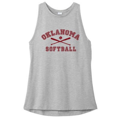 Vintage Oklahoma Softball Gear Ladies PosiCharge Tri-Blend Wicking Tank