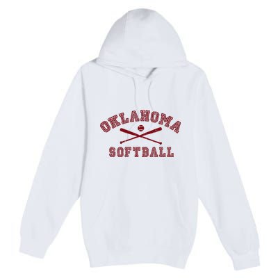 Vintage Oklahoma Softball Gear Premium Pullover Hoodie