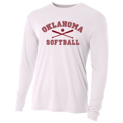 Vintage Oklahoma Softball Gear Cooling Performance Long Sleeve Crew