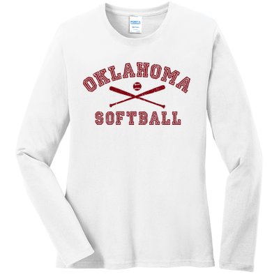 Vintage Oklahoma Softball Gear Ladies Long Sleeve Shirt