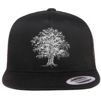 Vintage Oak Tree Design Tree Huggers Arborists Nature Lovers Flat Bill Trucker Hat