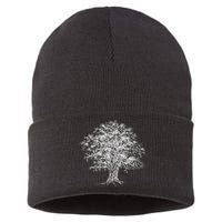 Vintage Oak Tree Design Tree Huggers Arborists Nature Lovers Sustainable Knit Beanie