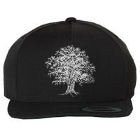 Vintage Oak Tree Design Tree Huggers Arborists Nature Lovers Wool Snapback Cap