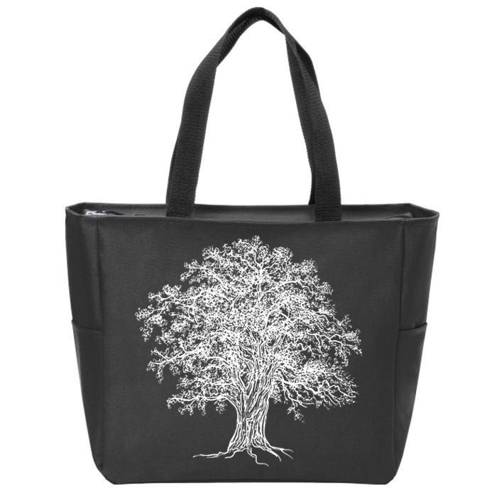 Vintage Oak Tree Design Tree Huggers Arborists Nature Lovers Zip Tote Bag