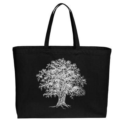 Vintage Oak Tree Design Tree Huggers Arborists Nature Lovers Cotton Canvas Jumbo Tote