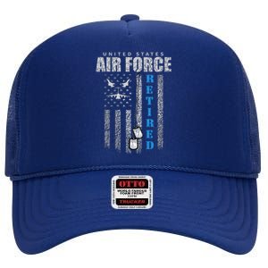 Veteran Of The United States Air Force Retired  High Crown Mesh Back Trucker Hat