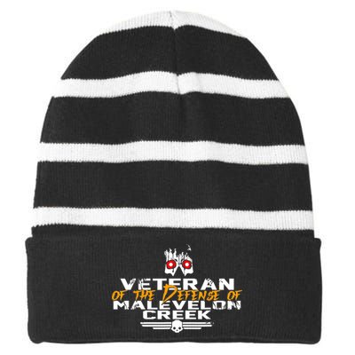 Veteran Of The Defense Of Malevelon Creek Striped Beanie with Solid Band