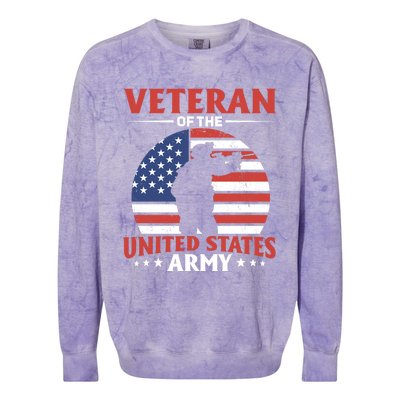 Veteran Of The United States Army Veterans Day Gift Colorblast Crewneck Sweatshirt