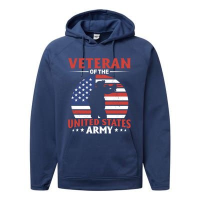 Veteran Of The United States Army Veterans Day Gift Performance Fleece Hoodie