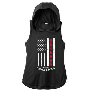 Veteran Of The United States US Flag Memorial Day Patriotic Ladies PosiCharge Tri-Blend Wicking Draft Hoodie Tank