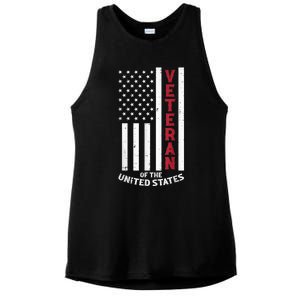 Veteran Of The United States US Flag Memorial Day Patriotic Ladies PosiCharge Tri-Blend Wicking Tank