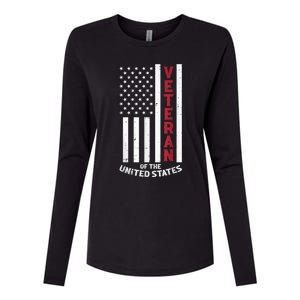 Veteran Of The United States US Flag Memorial Day Patriotic Womens Cotton Relaxed Long Sleeve T-Shirt