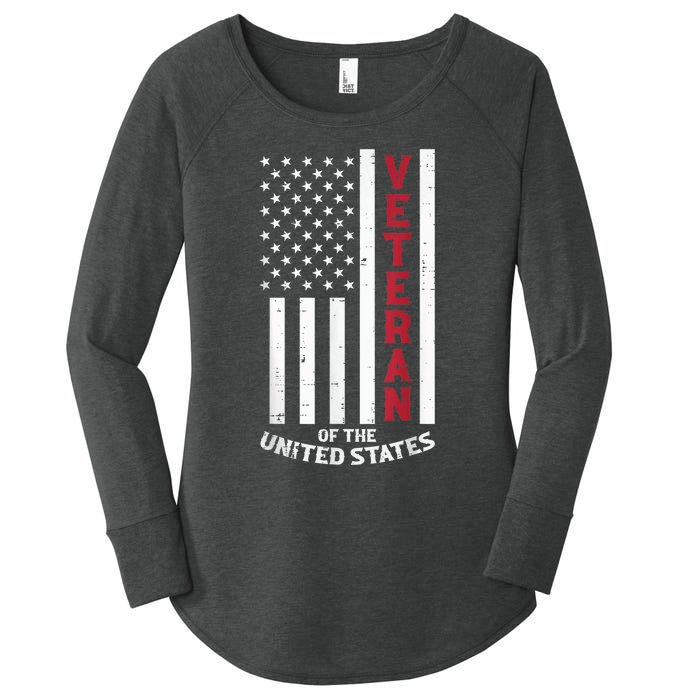 Veteran Of The United States US Flag Memorial Day Patriotic Women's Perfect Tri Tunic Long Sleeve Shirt