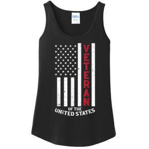 Veteran Of The United States US Flag Memorial Day Patriotic Ladies Essential Tank