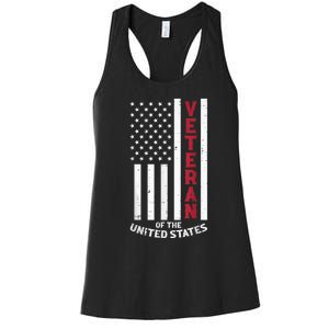 Veteran Of The United States US Flag Memorial Day Patriotic Women's Racerback Tank