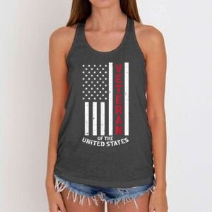 Veteran Of The United States US Flag Memorial Day Patriotic Women's Knotted Racerback Tank