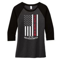 Veteran Of The United States US Flag Memorial Day Patriotic Women's Tri-Blend 3/4-Sleeve Raglan Shirt