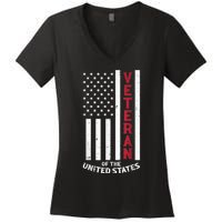 Veteran Of The United States US Flag Memorial Day Patriotic Women's V-Neck T-Shirt