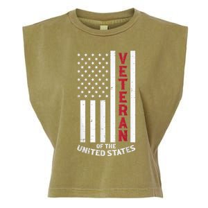 Veteran Of The United States US Flag Memorial Day Patriotic Garment-Dyed Women's Muscle Tee