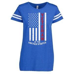 Veteran Of The United States US Flag Memorial Day Patriotic Enza Ladies Jersey Football T-Shirt