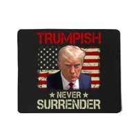 Vintage Old Trump Mug Shot Never Surrender Trumpish USA Flag Mousepad