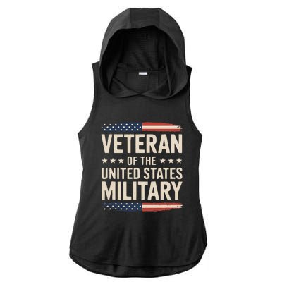 Veteran Of The Military Proud Veteran Design Gift Ladies PosiCharge Tri-Blend Wicking Draft Hoodie Tank