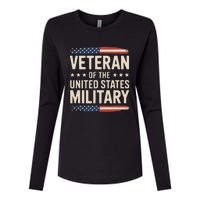 Veteran Of The Military Proud Veteran Design Gift Womens Cotton Relaxed Long Sleeve T-Shirt