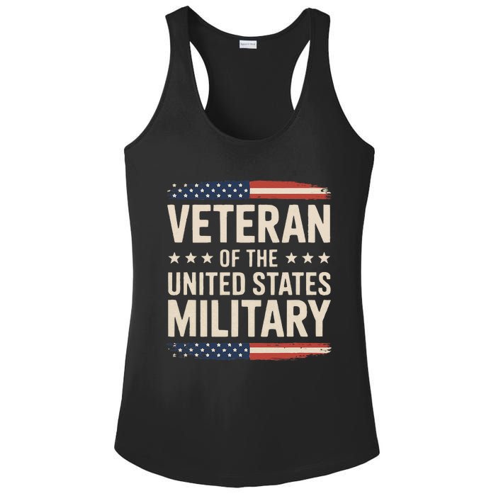 Veteran Of The Military Proud Veteran Design Gift Ladies PosiCharge Competitor Racerback Tank