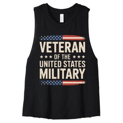 Veteran Of The Military Proud Veteran Design Gift Women's Racerback Cropped Tank