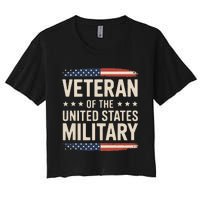 Veteran Of The Military Proud Veteran Design Gift Women's Crop Top Tee