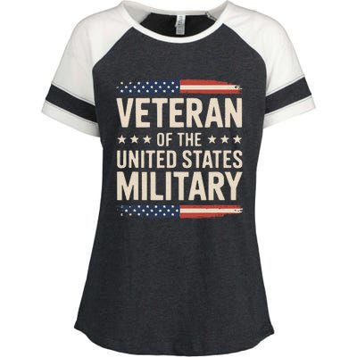 Veteran Of The Military Proud Veteran Design Gift Enza Ladies Jersey Colorblock Tee