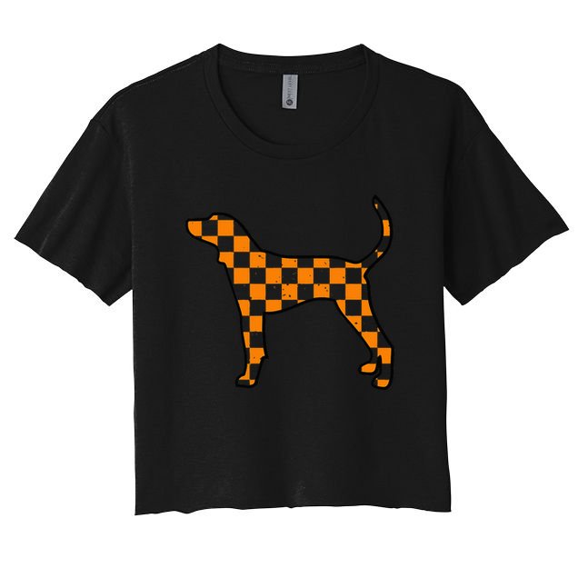 Vintage Orange Tennessee Blooded Dog Lovers Tn Women's Crop Top Tee