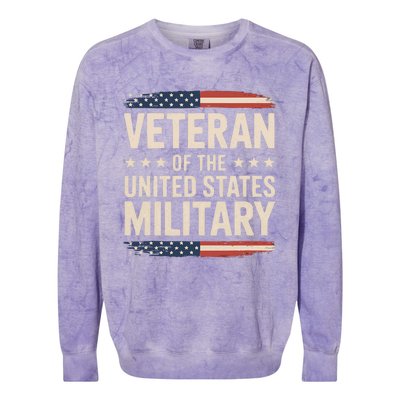 Veteran Of The Military Proud Veteran Colorblast Crewneck Sweatshirt