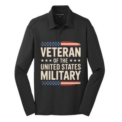 Veteran Of The Military Proud Veteran Silk Touch Performance Long Sleeve Polo