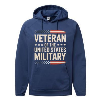 Veteran Of The Military Proud Veteran Performance Fleece Hoodie