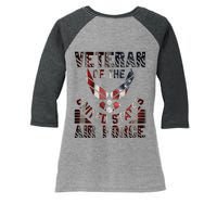 Veteran Of The United States Air Force Women's Tri-Blend 3/4-Sleeve Raglan Shirt