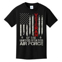 Veteran of the United States Air Force USAF Retro US Flag Kids T-Shirt