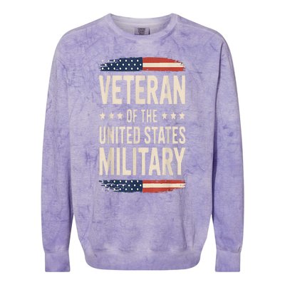 Veteran Of The Military Proud Veteran Design Colorblast Crewneck Sweatshirt