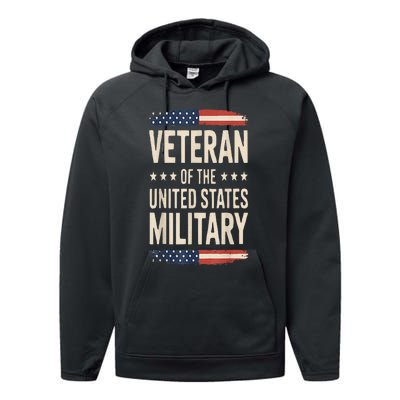 Veteran Of The Military Proud Veteran Design Performance Fleece Hoodie