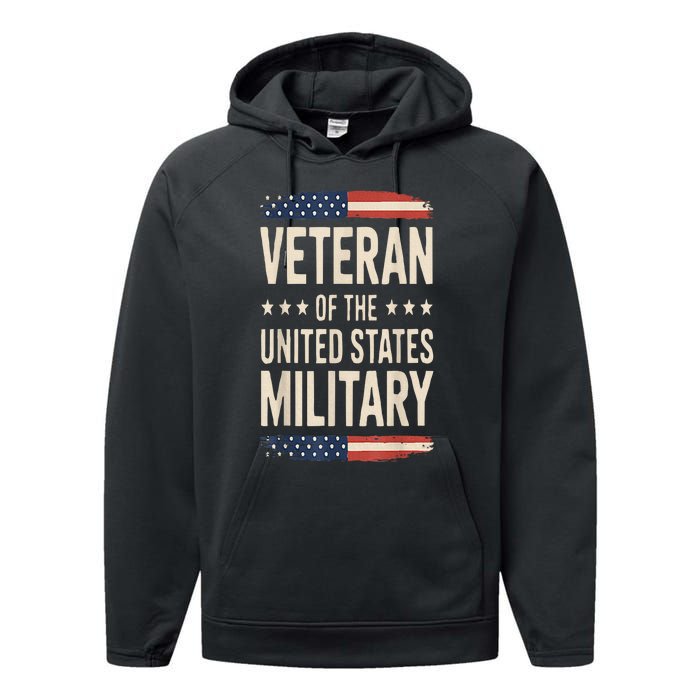 Veteran Of The Military Proud Veteran Design Performance Fleece Hoodie