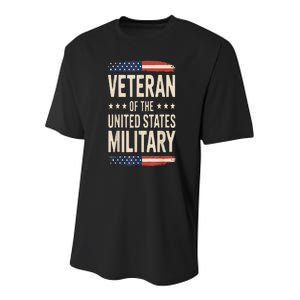 Veteran Of The Military Proud Veteran Design Youth Performance Sprint T-Shirt